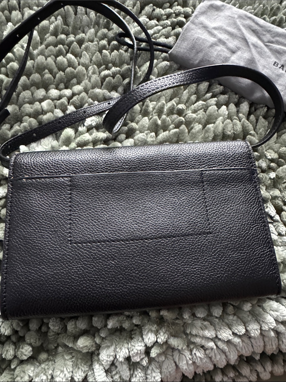Balenciaga Black Pebbled Leather Crossbody Wallet Bag - Picture 3 of 7